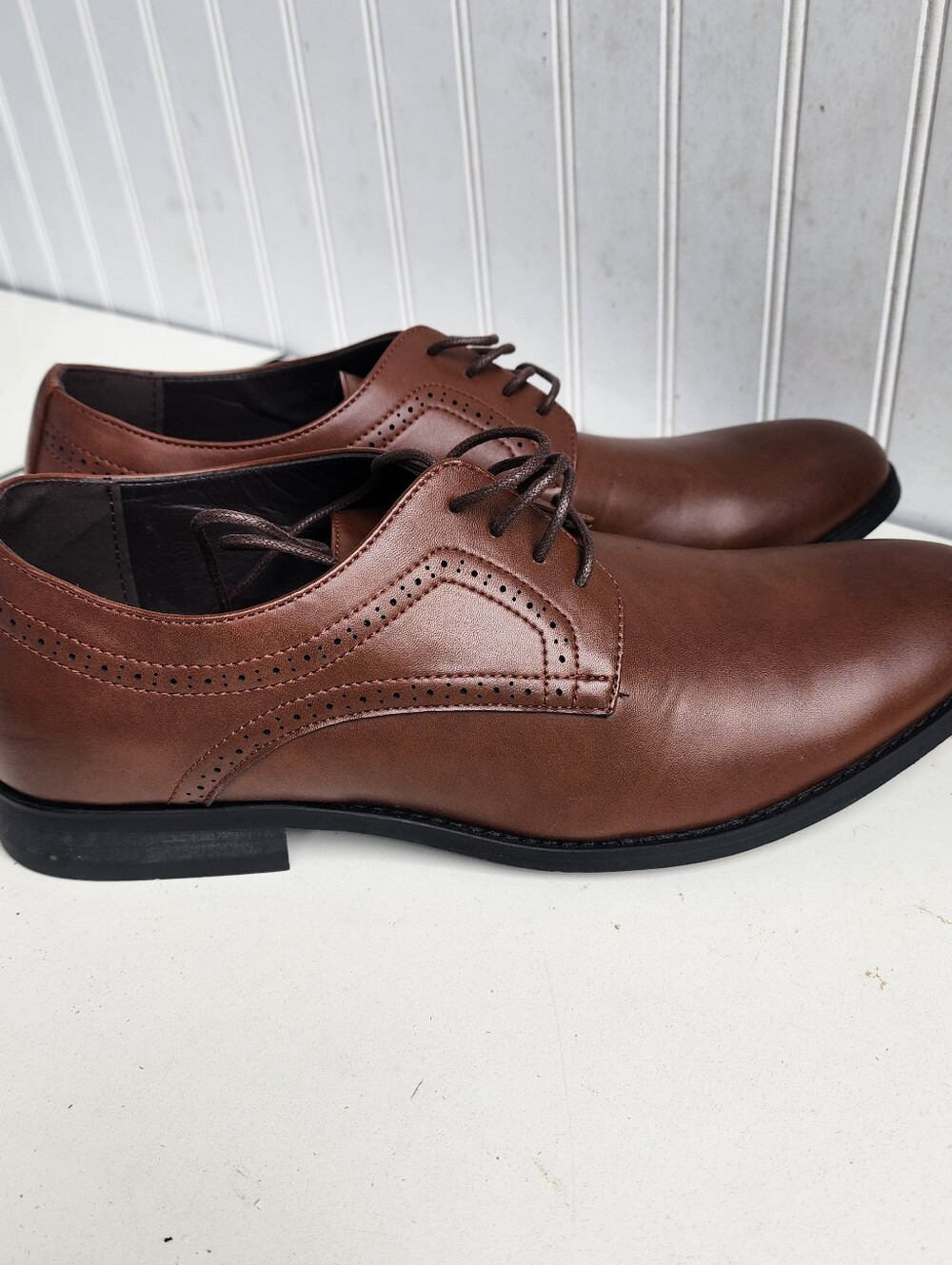 New AMAPO Mens Dress Shoes Formal Lace-up Classic Men Oxford Brown 46 Us 12